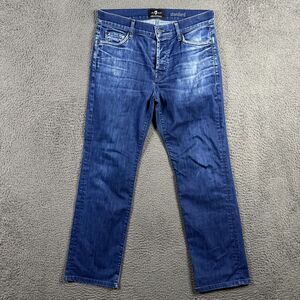 7 For All Mankind Jeans Mens 32x29 Blue Standard Fit Stretch Dark Wash Denim